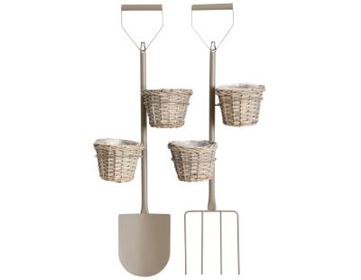 Porte-pots mural en éclisse teintée et métal (Lot de 2)