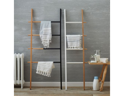 Porte serviette échelle extensible (Blanc/Naturel)