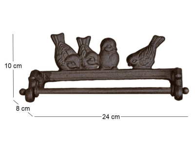Porte torchon en fonte oiseaux