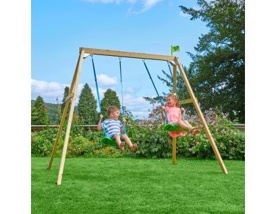 Portique en bois balançoire Forest avec siège bébé offert (2 balançoires)