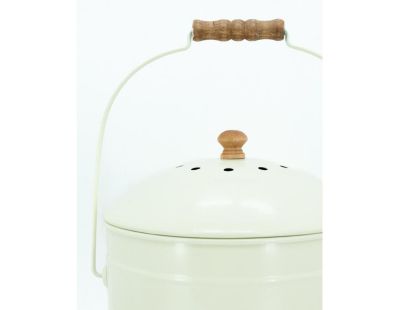 Pot à compost en métal beige