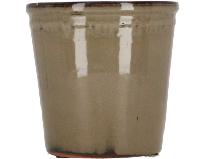 Pot de fleurs en PET verni gris (15 x 15 cm)