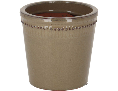 Pot de fleurs en PET verni gris (15 x 15 cm)