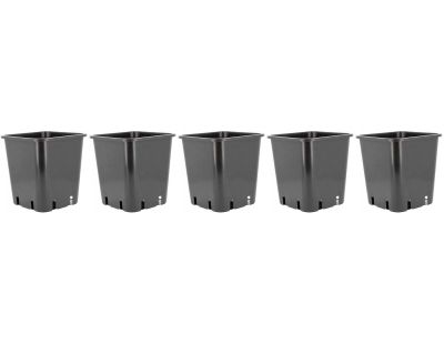 Pot de plantation carré noir 11 litres 25 x 25 x 26.5 cm (Lot de 5)