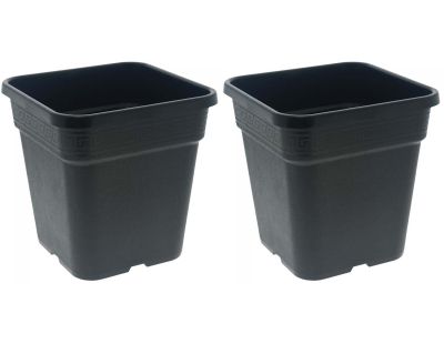 Pot de plantation carré noir 25 litres  33.5 x 33.5 x 34 cm (Lot de 2)
