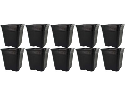 Pot de plantation carré noir 9 litres (Lot de 10)