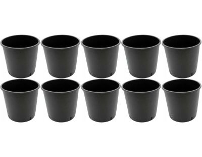 Pot de plantation rond de 10 litres noir  24 x 24 cm (Lot de 10)