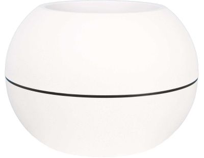 Pot en plastique boule effet granit 40 cm (Blanc)