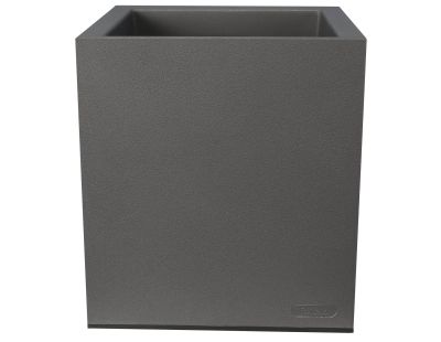 Pot en plastique carré aspect granit 30 cm (Gris)