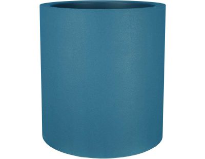 Pot en plastique rond aspect granit 30 cm (Bleu)