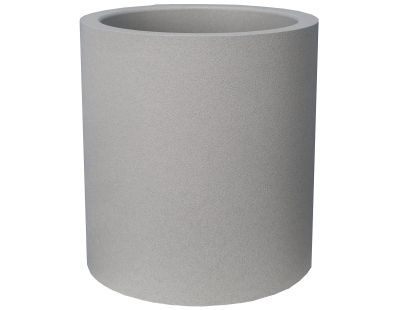 Pot en plastique rond aspect granit 30 cm (Gris clair)