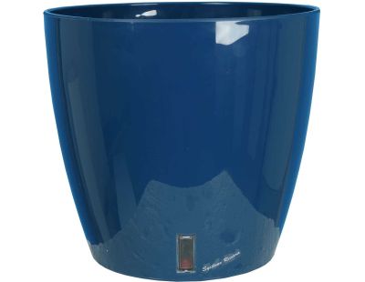 Pot en plastique rond avec réserve d'eau 30 cm Eva (Bleu)