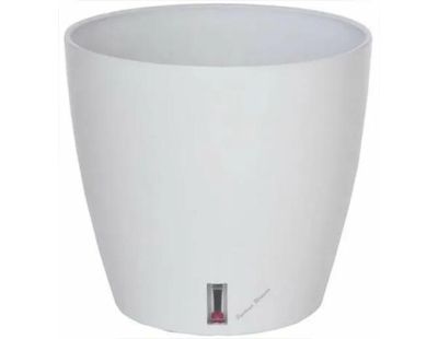 Pot en plastique rond avec réserve d'eau 25.5 cm Eva (Blanc)