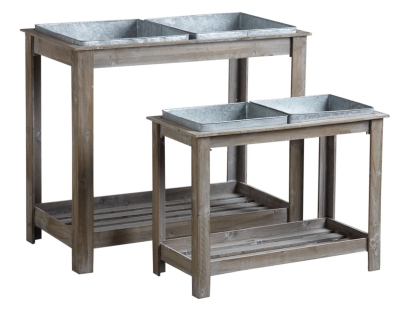 Potager surélevé en bois et métal (Lot de 2)