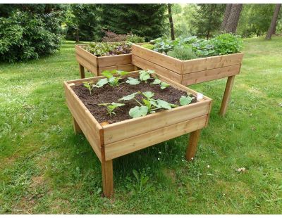 Potager surélevé en douglas 1 mètre (Lot de 3)