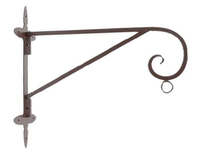 Potence en fer forgé pour lanterne à suspendre Traditionnelle (Pour mur droit)