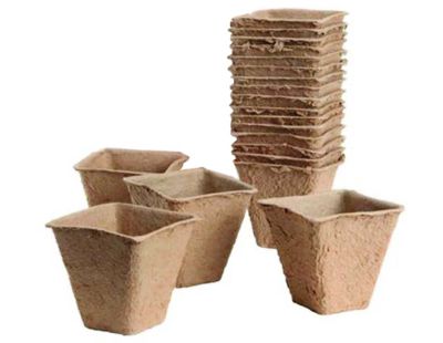 Pots de plantation bio sans tourbe (20 pots - 6cm - carrés)