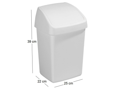 Poubelle blanche avec couvercle basculant Delta (10 litres)