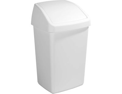 Poubelle blanche avec couvercle basculant Delta (50 litres)