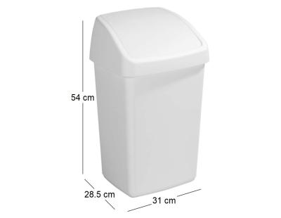 Poubelle blanche avec couvercle basculant Delta (25 litres)