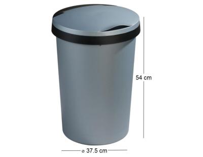 Poubelle 45 L avec couvercle plat Twinga (Gris)