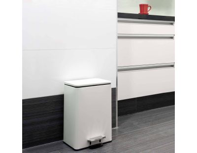 Poubelle de cuisine 12 litres en aluminium ouverture à pédale