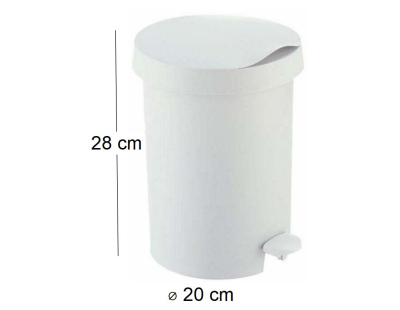 Poubelle à pédale 5L Zodiac (Blanc)
