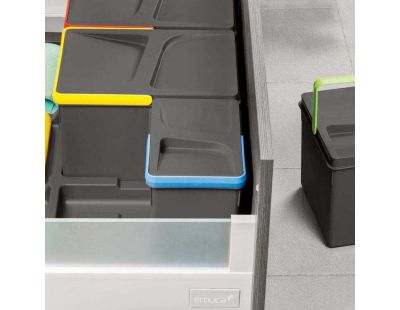 Poubelles pour tiroir de cuisine Recycle (Lot de 4 bacs de tri) (2 poubelles de 12 litres et 2 poubelles de 6 litres)