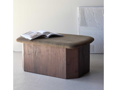 Pouf banc en MDF Todd 88 x 59 x 42 cm