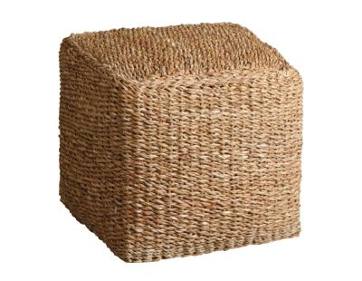 Pouf carré en jonc de mer naturel