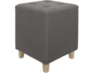 Pouf coffre carré pliable eleonor (gris)