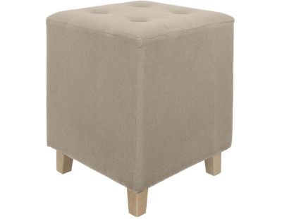 Pouf carré en lin Hippolyte (Beige)