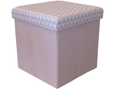 Pouf coffre carré pliable scandinave (Rose)