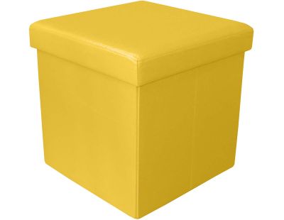 Pouf coffre pliable Oxford (Jaune)