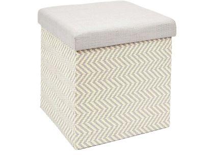 Pouf coffre pliable tressage Mirage (Gris)