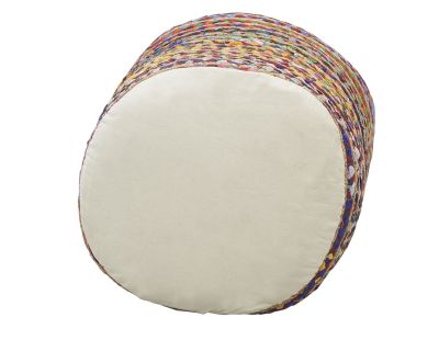 Pouf en coton et jute multicolore