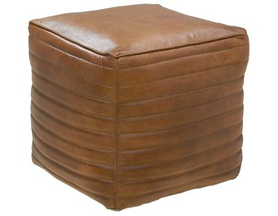 Pouf cube en cuir