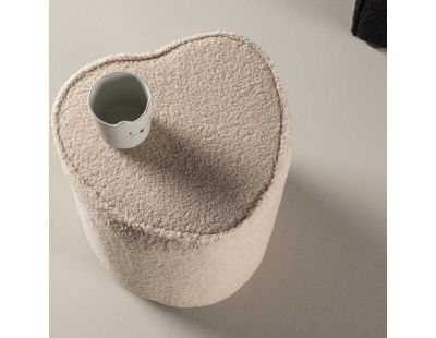 Pouf enfant en teddy Heart (Beige)
