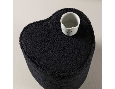 Pouf enfant en teddy Heart (Noir)