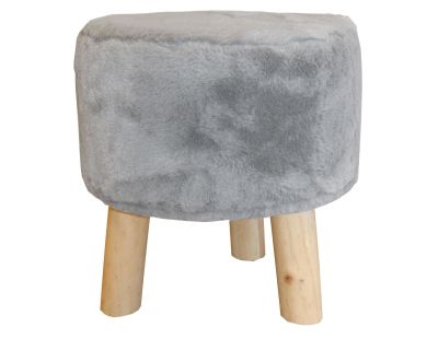 Pouf extra doux 3 pieds en bois Doli