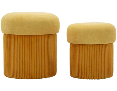 Pouf avec rangement intégré Aspen (Set de 2) (Moutarde)