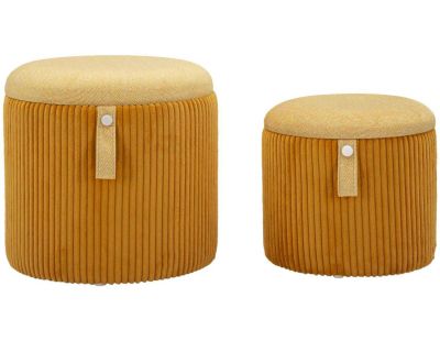 Pouf avec rangement intégré Bolzano (Set de 2) (Jaune moutarde)