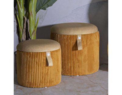 Pouf avec rangement intégré Bolzano (Set de 2) (Jaune moutarde)