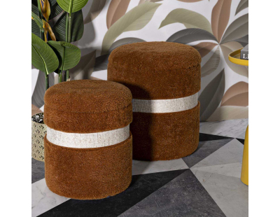 Pouf avec rangement intégré Saint-Moritz (Set de 2) (Marron)