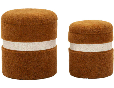 Pouf avec rangement intégré Saint-Moritz (Set de 2) (Marron)