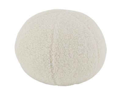 Pouf en tissu bouclettes blanc (Rond)