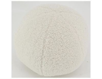 Pouf en tissu bouclettes blanc (Rond)