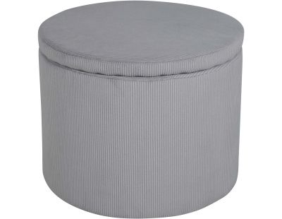 Pouf rond avec rangement en velours côtelé Dunken