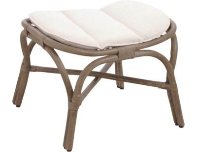 Pouf en rotin gris vintage