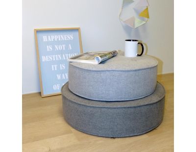 Pouf de sol en toile effet feutrine 5 points (Gris anthracite)